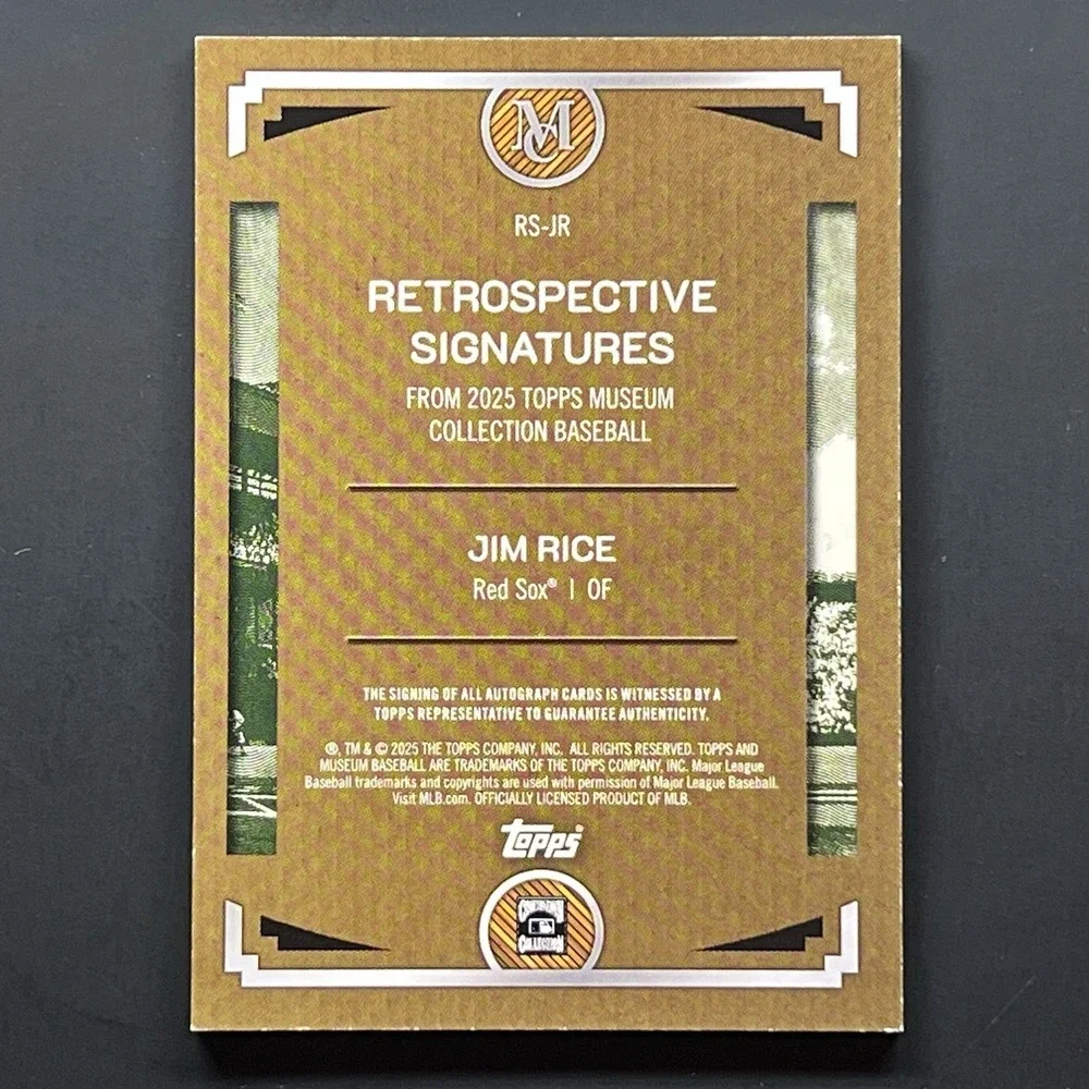 2025 Museum Collection Jim Rice Retrospective Signatures Auto /50 Red Sox